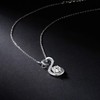 APOTIE Sterling Silver Open Heart Necklace - CZ Pendant Jewelry