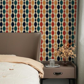 MSUP Black Peel and Stick Wallpaper Retro Pattern Self Adhesive Contact Paper 15.7”×196.8” Removable Wall Coverings for Home Decorative Table and Door Renovated (01)