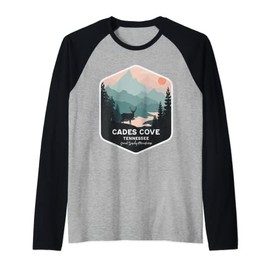 Cades Cove Great Smoky Mountains Tennessee Hiking Souvenir Raglan Baseball Tee