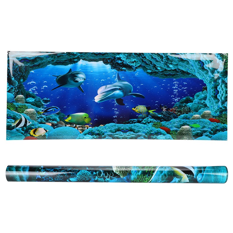 Background Poster Decorative Sea World Paintings PVC Sticker Landscape for
