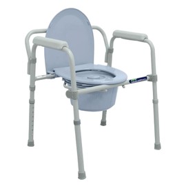 MEDICAL STORE de Lujo Silla Modelo 52103-3 en 1: Comodo, Asiento Aumento Inodoro y Silla Ducha | Baño Portátil Adultos con Regatones Antiderrapantes y Cubeta | Silla Bacinica Adultos
