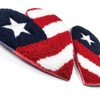 US Flag Heart Patch Chenille Embroidered Iron-On Patch, Embroidery Applique