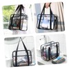WOONEKY Clear Travel Cosmetic Bag Transparent Toiletry Organizer for Daily
