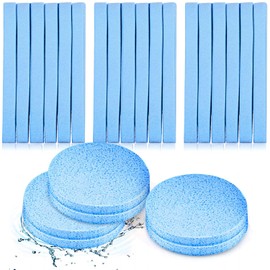 120 esponjas faciales comprimidas para esteticistas, esponja de limpieza facial, esponja de eliminación de maquillaje, esponja exfoliante, spa, esponja facial redonda (azul)