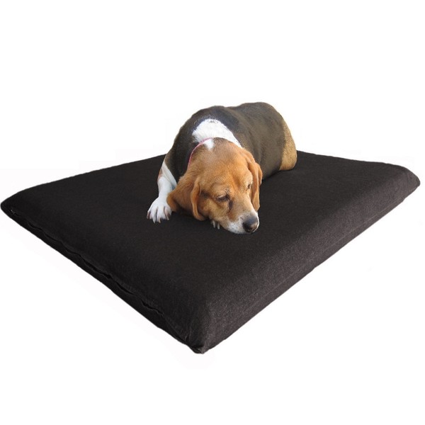 Dogbed4less Memory Foam Dog Bed for Small to Medium Large Pet with Waterproof Internal Cover, Canvas Black External Cover 34X27X3 Inches