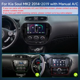 ASURE Car Stereo Radio Upgrade for Kia Soul MK2 2013-2018 Manual AC with Wireless Carplay Android Auto,9 inch 4Core 2+64GB Android System Car GPS Navigation Unit Kit,1280x800 HD Dash Screen Receiver