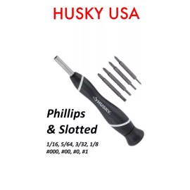 Husky 8-In-1 Precision Screwdriver Set - Phillips PH000 & Slotted Flathead 7501