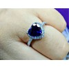 Dtup Anillo Corazón Del Mar Zafiro Azul Titanic Plata S925