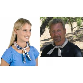 Blubandoo Cool Tie Scarf  with Water Activated Crystals - Blue Camo Skulls