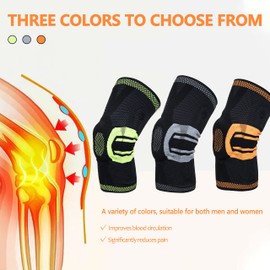 Mnkez Knee Brace Compression Sleeve and Support, Unisex with Patella Gel Pads, Side Stabilizers for Meniscus Tear, Acl, Arthritis, Workout Knee Sleeves, Joint Pain, Knee Sleeve for Knee Pain, Green