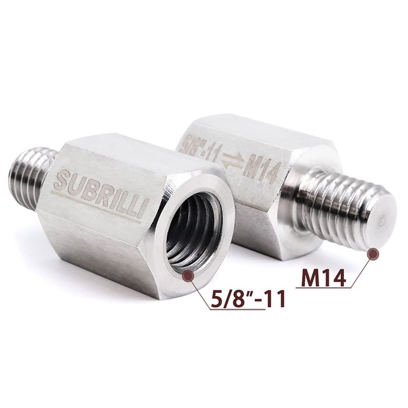 SUBRILLI 2-Pcs Angle Grinder Attachments Adapter 5/8"-11 Female to M14