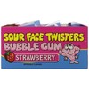 Face Twisters Sour Bubble Gum Straws, Strawberry, 2 Ounce (Pack