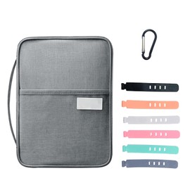 TAFACE 1 Passport Holder with 6 Cable Ties and 1 Carabiner, Practical Card Holder, Waterproof Passport Cover, Travel Document Case, Suitable for Credit Card Storage, Train Tickets (Grey), gray, Casual
