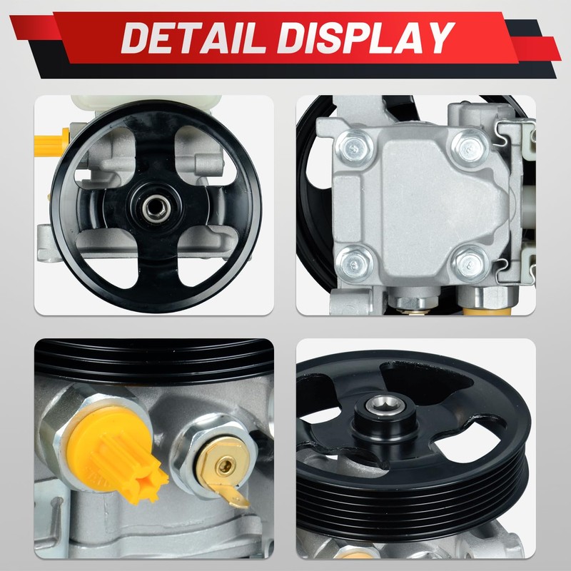 Upgraded Power Steering Pump with Pulley Reservoir Compatible with Mazda