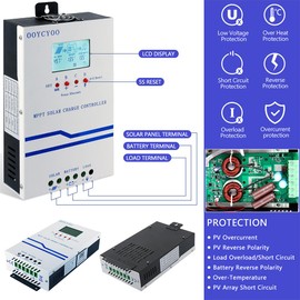 IPO 60A MPPT Solar Charge Controller, 12V/24V/36V/48V Auto Identification, Max 160V PV Input, Intelligent Regulator with LCD Display, Compatible with AGM, Gel, Flooded Lead-Acid and Lithium Batteries