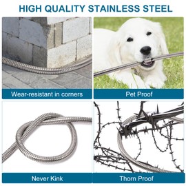 Metal Garden Hose 100 FT, Stainless Steel Hose, Water Hose with 10 Function Nozzle, No Kink & Tangle, Easy to Use & Store, Heavy Duty Lightweight Outdoor Hose