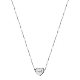 VQYSKO Little Girl Necklace Heart Letter Chain Stainless Steel Name Chains Exquisite Small Birthday Gift, Stainless steel, metal, not known