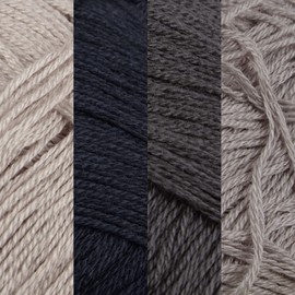 JubileeYarn Baby Soft Bamboo Cotton Yarn - 50g/Skein - Shades of Grey - 4 Skeins