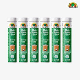 Sunlife Effervescent Multivitamin Mineral Orange Flavor 20 Tablets, 6 Pieces / 썬라이프 발포 멀티비타민 미네랄 오렌지맛 20정, 6개