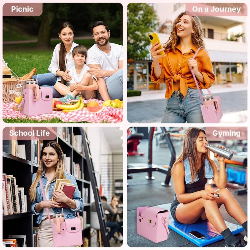Behaesty Adjustable Waterproof Crossbody Bag for Drink Holder with Wallet
