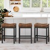 LUE BONA Counter Height Bar Stools, 24 Inch Saddle Backless