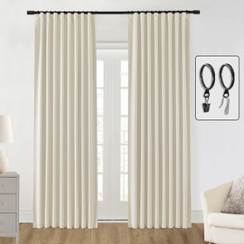 SHINELAND Beige Blackout Drapes Curtains 84 Inch Length 2 Panels Set,Privacy Farmhouse Curtains for Living Room Bedroom Divider Curtains,Light Beige Curtains