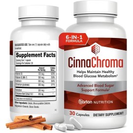 Barton CinnaChroma Capsules - Cinnamon Supplements with 10:1 Extract Chromium, Vanadium