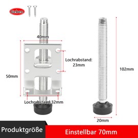 DENUOTOP Furniture Feet, Adjustable, Metal Feet, 7 cm Height Adjustable Furniture Feet, Furniture Legs for Cabinet, Sofa, Chair, Table, Coffee Table, TV Cabinets, Bedside Table, Chest of Drawers, Pack