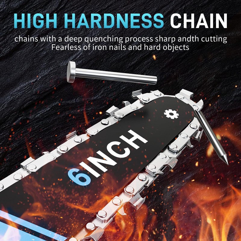 Cordless Mini Chainsaw 21V,6In Electric Chainsaw,Handheld & Portable Power Chain