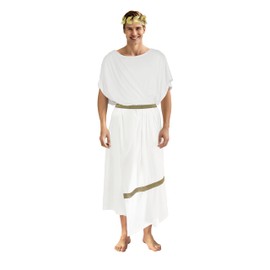 JEGERMIG Greek Toga Costume whit Headband for Men roman Dionysus Style Adult