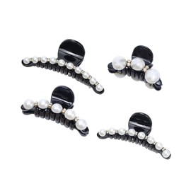 Ipetboom 4pcs High-toughness Pearl Hairgrip s Clips Smooth Base Hair Catch Barrette for Women Teen Girls