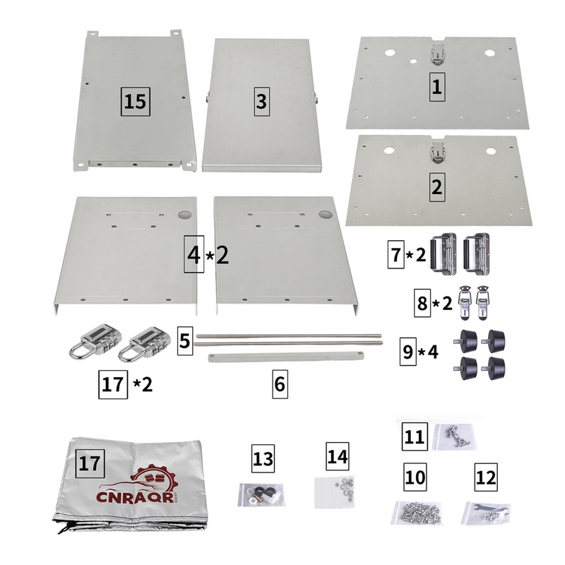 CNRAQR Aluminum Battery Box Relocation Kit Universal RV/Trailer Battery Box