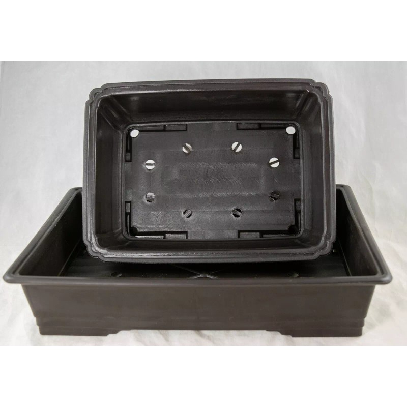 Yubonzai 2 Mix Japanese Plastic Bonsai Training Pot, Cactus &