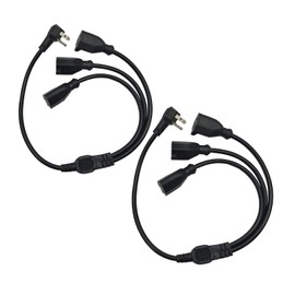 1 to 3 Extension Cord Splitter, 16AWG Heavy Duty, 3 Prong Indoor Power Strip (2)