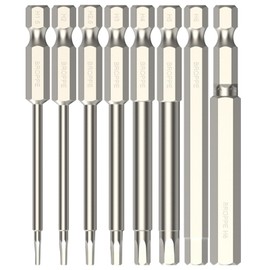 Rarapop 8Pcs Hex Head Allen Wrench Screwdriver Bit Set 1/4 Inch Hex Shank 3 Inch/75 mm Length S2 Steel with Magnetic for Power Screwdriver Drill Impact Driver (8Pcs 75mm)