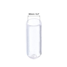 Rebower Screw Thread Protector Cover Rubber End Caps, [for Screw, Bolt] - 3/16"(5mm) ID/Clear/20pcs