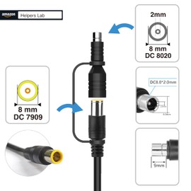 helpers lab 8mm DC7909 Connector to DC8020 Adapter for Solar Panel RV Portable Power Station Solar Generator Compatible with Jackery Explorer Series 3000 2000 1500 1000 Pro 2000 1000 700 Plus