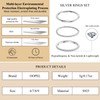 OOOPEL 3 Pcs Silver Rings for Women, Dainty 2mm Thin