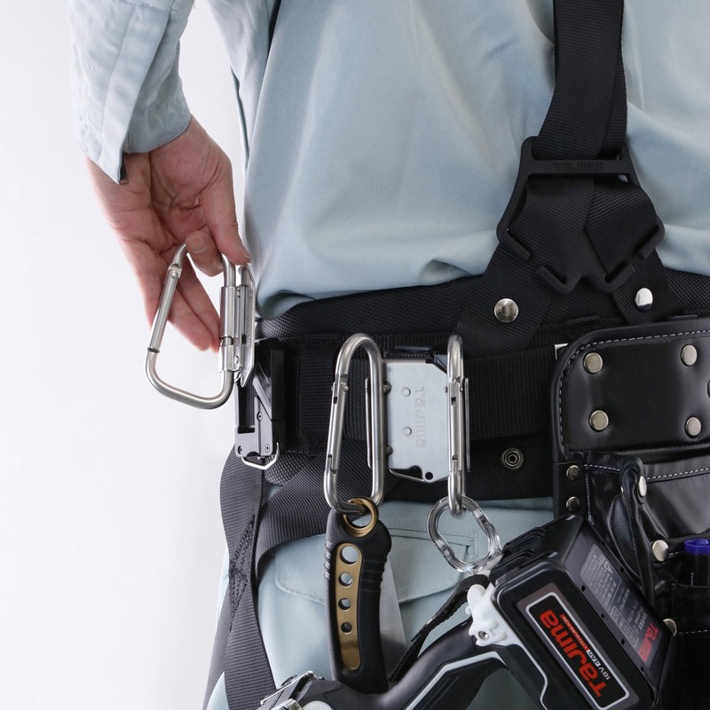 Tajima SFKHS-CL Detachable Tool Holder, Stainless Steel, Carabiner, Large