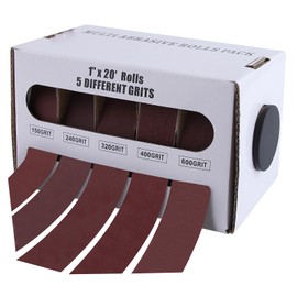 GOLD DEER Assorted Multi-Roll Sandpaper Roll in Box,Sandpaper Rolls,5 Grit Abrasive Paper Set,Emery Rolls Sandpaper,Assorted Sandpaper Rolls in Box,Multi Polishing Rolls,Drawable Sanding