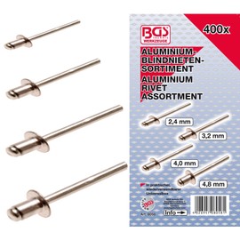 BGS 8058 | Blind Rivets Assortment | aluminium | Ø 2.4 - 4.8 mm | 400 pcs.