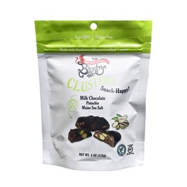 Bixby Milk Chocolate, Pistachio & Maine Sea Salt Clusters, 4 Ounce (Pack of 6)