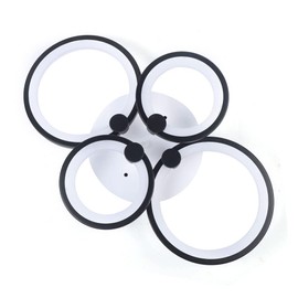 KONKENIE 110V 8 Heads Chandelier Lamp Acrylic Ceiling Light Dimmable Circle LED Pendant Lamp with Remote Control for Living Room Bedroom White