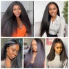Kinky Straight Bundles Human Hair Extension Yaki Straight Bundles 14