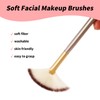 10PCS Professional Fan Brushes for Facials, Ultra Slim Soft Facial