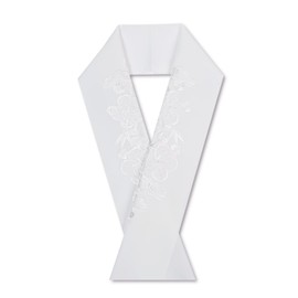 Amemari Embroidered Half Collar, Made in Japan, Shiose Washable, Formal Half Collar, Embroidered Collar, Formal Wear, All Year-Round [White Silver] Adult Ladies, Furisode, Coming-of-Age Ceremony,