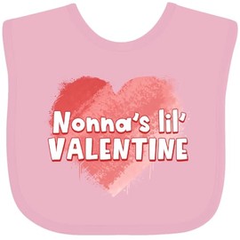 inktastic Nonna's Lil' Valentine Baby Bib Pink 44c58
