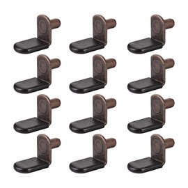 sourcing map Shelf Support Peg,6mm L-Shaped Support, Furniture Cabinet Shelf,Bracket Pegs W Sleeve,for Kitchen Furniture Book Shelves Supplies,Bronze 20pcs