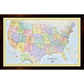 Homemagnetics 37 x 25 Blue USA Magnetic Map