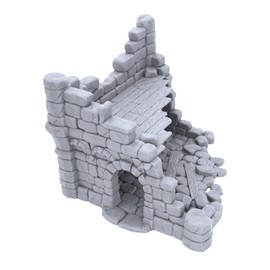 Ruined Town House by Makers Anvil - Compatible with Dungeons and Dragons (DND, D&D), Warhammer 40k, 28mm Miniature Wargaming, Tabletop RPGs, Wargame Scenery